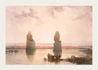 Statues Of Memnon At Thebes, During The Inundation By David Roberts-5