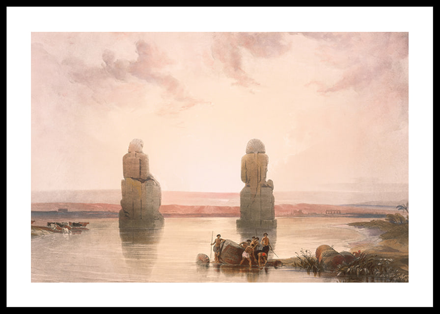 Statues Of Memnon At Thebes, During The Inundation By David Roberts-12