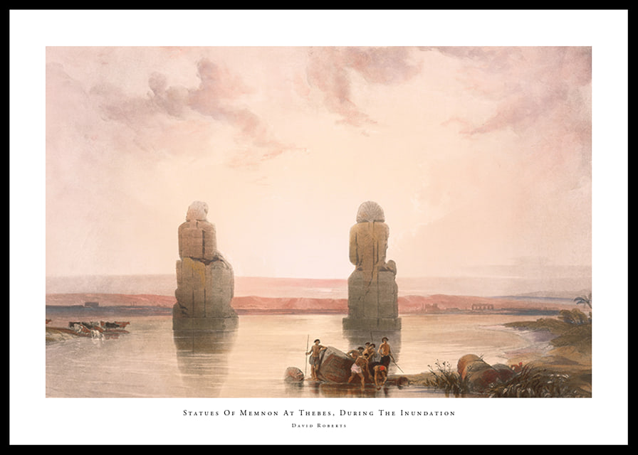 Statues Of Memnon At Thebes, During The Inundation By David Roberts-12