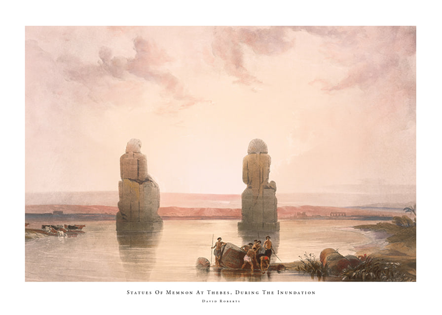 Statues Of Memnon At Thebes, During The Inundation By David Roberts-12