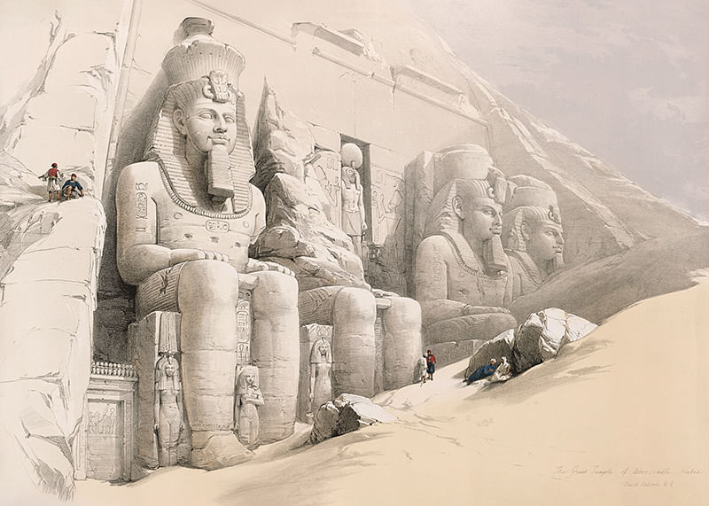De Grote Tempel van Aboo Simble. Nubië door David Roberts-12