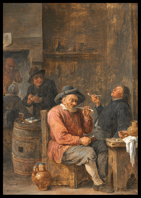 Boeren roken in een herberg door David Teniers de Jongere-12