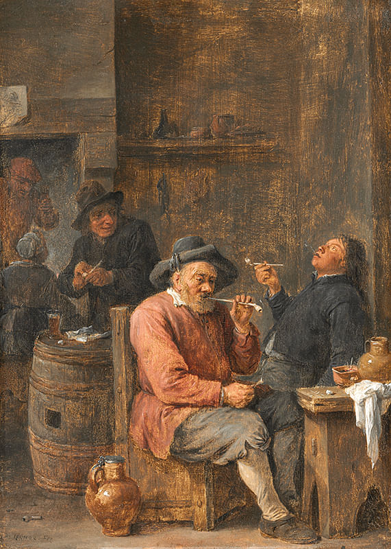 Boeren roken in een herberg door David Teniers de Jongere-12