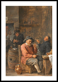 Boeren roken in een herberg door David Teniers de Jongere-0