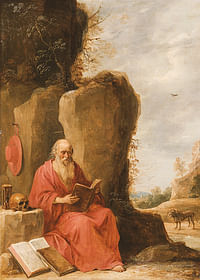 Sint-Hiëronymus in de woestijn door David Teniers de Jongere-3