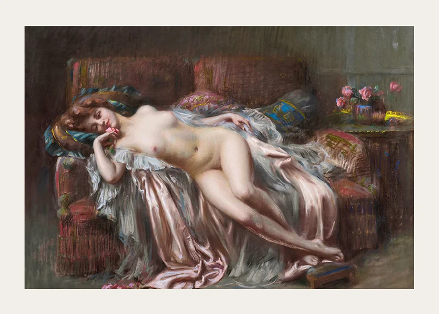 Reclining Nude with Rose by Delphin Enjolras-12