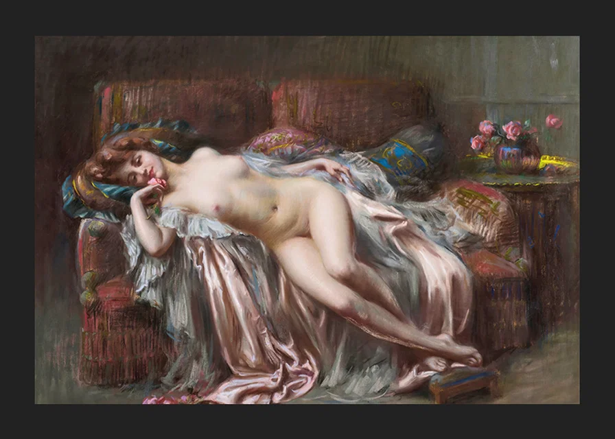Reclining Nude with Rose by Delphin Enjolras-12