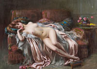Liggende nøgen med rose af Delphin Enjolras-3