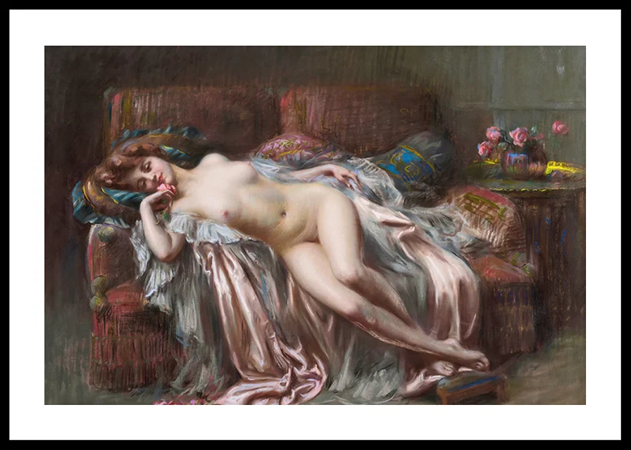 Reclining Nude with Rose by Delphin Enjolras-12
