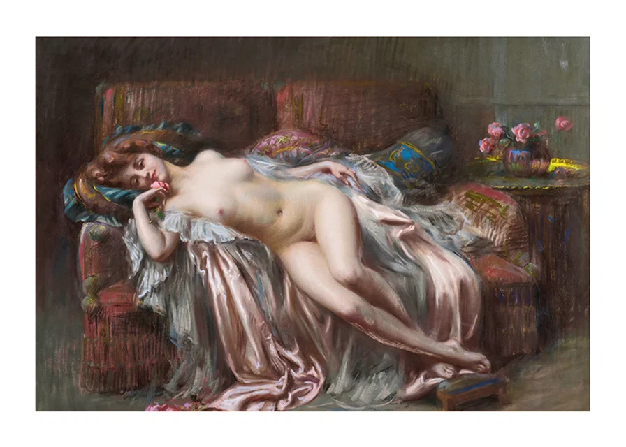 Reclining Nude with Rose by Delphin Enjolras-12