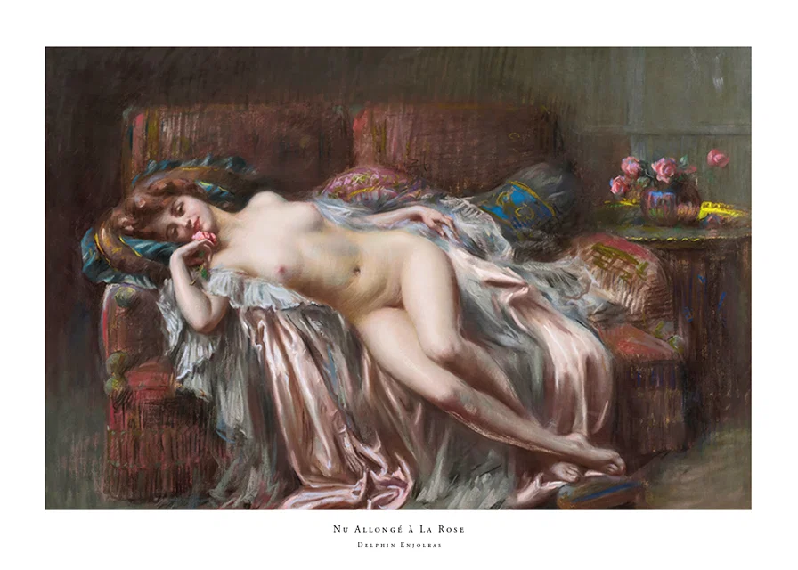 Reclining Nude with Rose by Delphin Enjolras-12