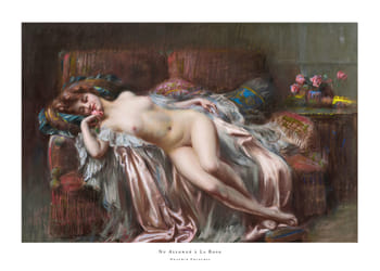 Affiche Nu Allongé à La Rose By Delphin Enjolras