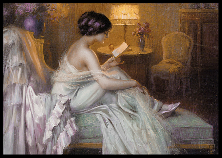 Reading At Lamp Light By Delphin Enjolras-12
