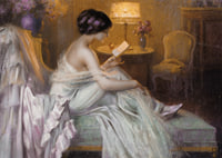 Reading At Lamp Light By Delphin Enjolras-9