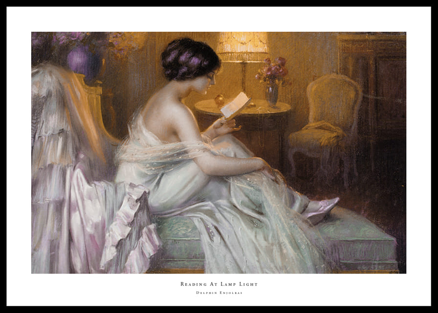 Reading At Lamp Light By Delphin Enjolras-12