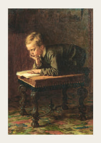 Garçon lisant par Eastman Johnson-5