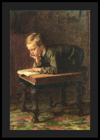 Garçon lisant par Eastman Johnson-6