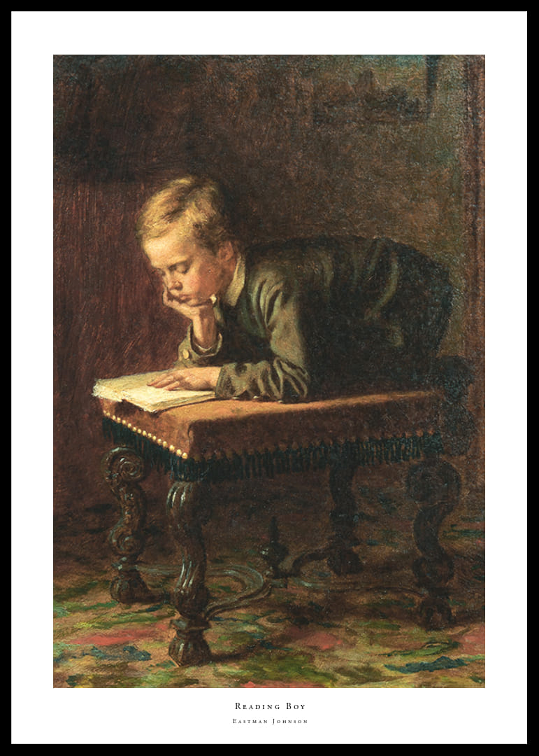 Reading Boy By Eastman Johnson-12