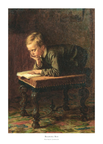 Poster Reading Boy By Eastman Johnson