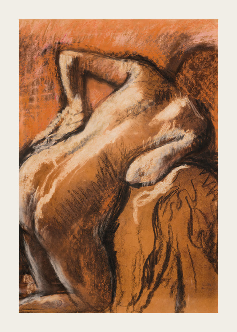 After the Bath, Woman Drying Herself av Edgar Degas-12