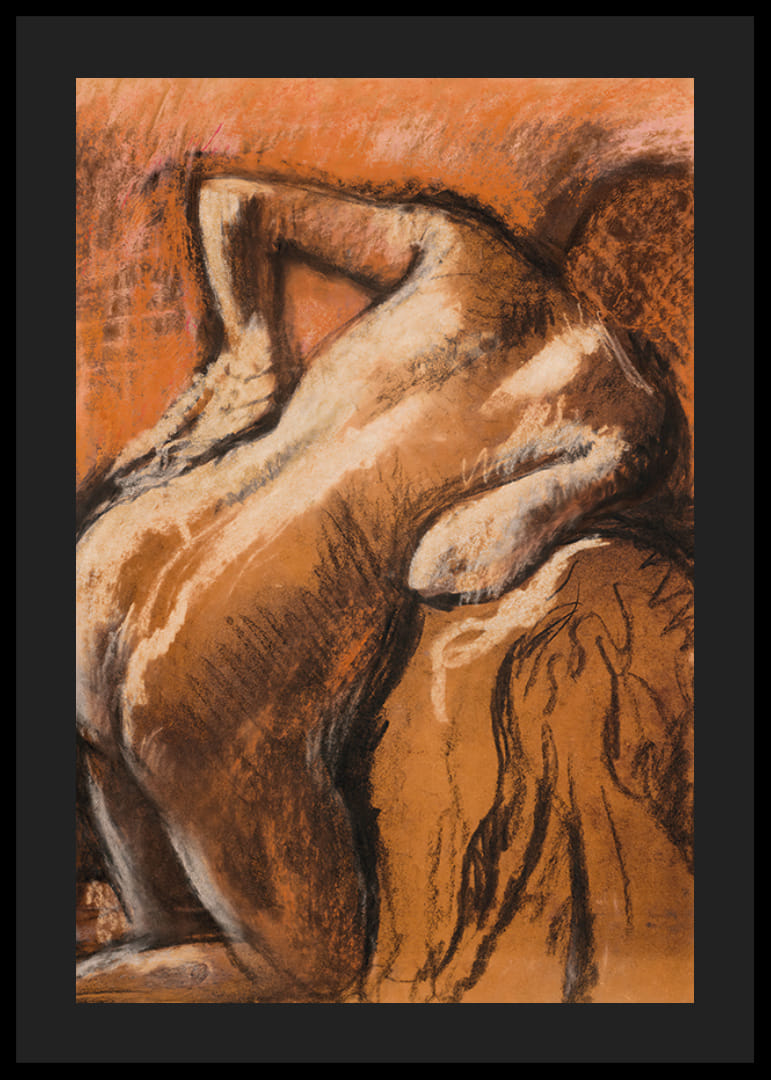 After the Bath, Woman Drying Herself av Edgar Degas-12