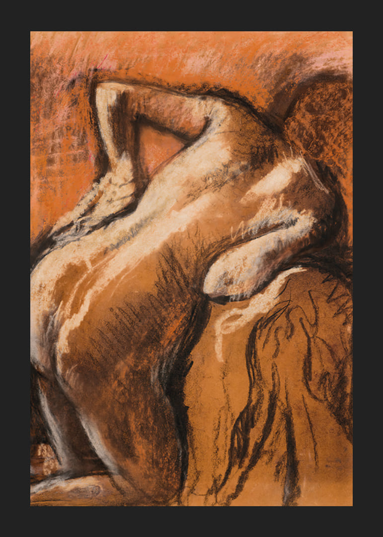 After the Bath, Woman Drying Herself av Edgar Degas-12