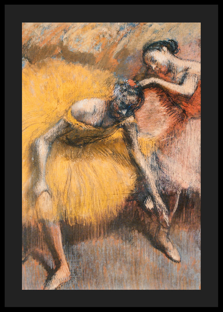 Două dansatoare galbene și roz de Edgar Degas-12