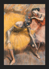 Două dansatoare galbene și roz de Edgar Degas-7