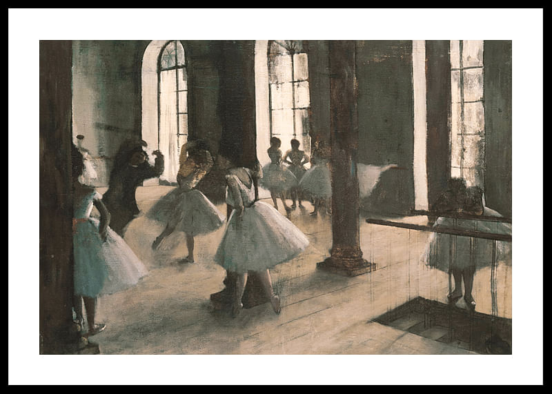 Rehearsal in the Dance Hall by Edgar Degas-12