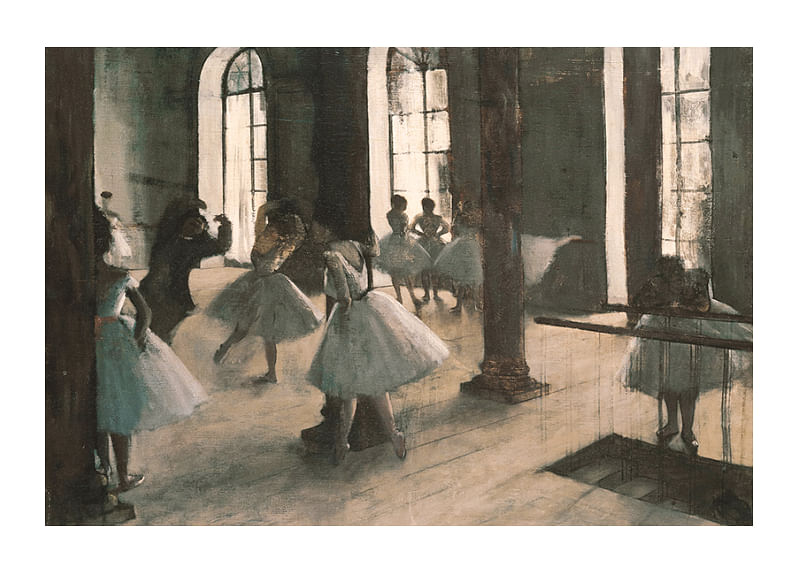 Rehearsal in the Dance Hall by Edgar Degas-12