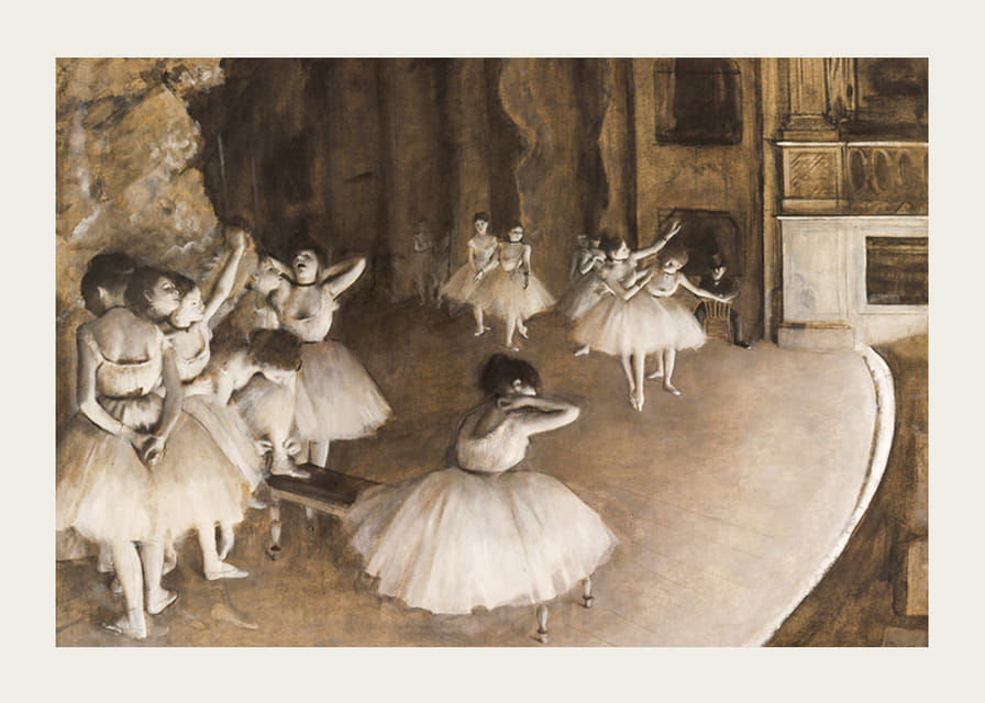 The Rehearsal Of The Ballet On Stage By Edgar Degas-12