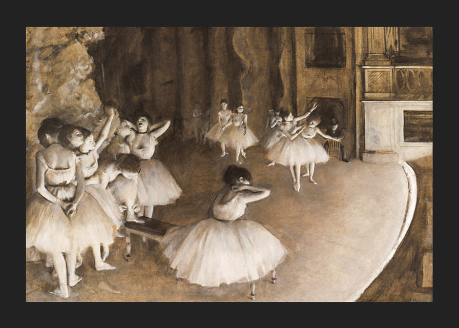 The Rehearsal Of The Ballet On Stage By Edgar Degas-12