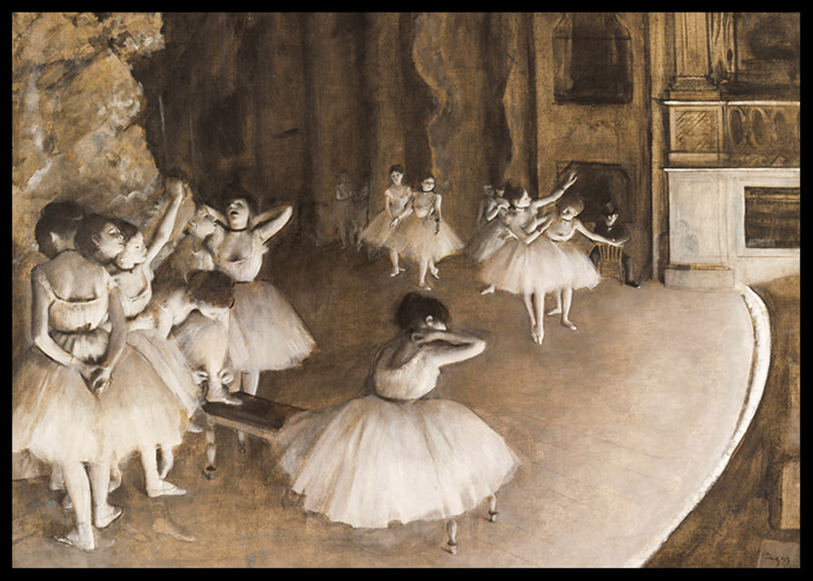 The Rehearsal Of The Ballet On Stage By Edgar Degas-12