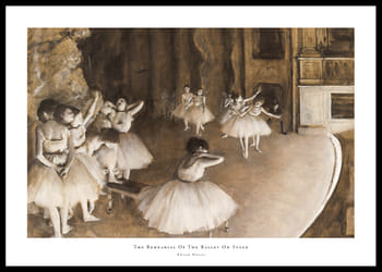 Poster The Rehearsal Of The Ballet On Stage By Edgar Degas