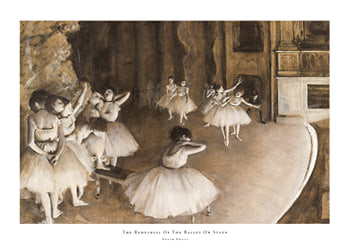 Poster The Rehearsal Of The Ballet On Stage By Edgar Degas