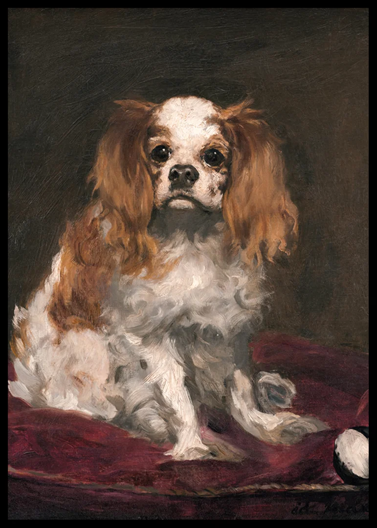 A King Charles Spaniel By Edouard Manet-12