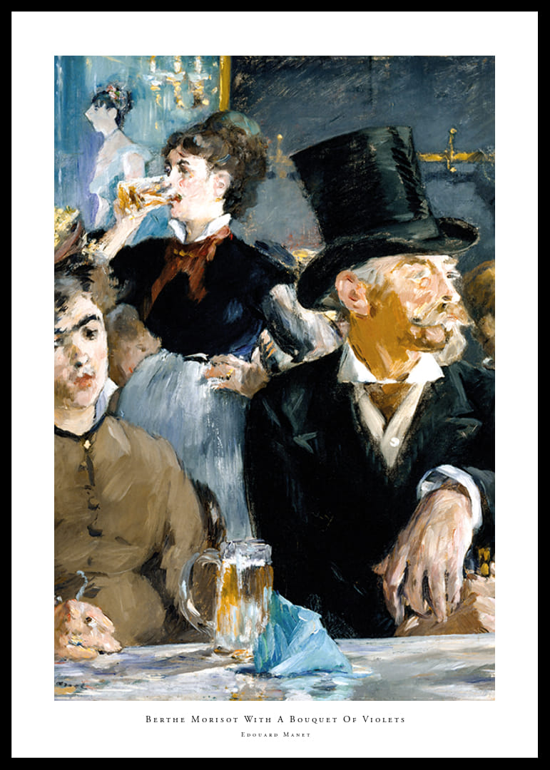 Berthe Morisot met een boeket viooltjes door Edouard Manet-12
