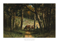 Cows On Path In Forest By Edward Mitchell Bannister-1