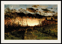 Sunset With Quarter Moon And Farmhouse By Edward Mitchell Bannister-4
