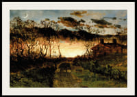 Západ slnka so štvrťmesiacom a statkom od Edwarda Mitchella Bannistera-4