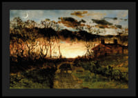 Západ slnka so štvrťmesiacom a statkom od Edwarda Mitchella Bannistera-6