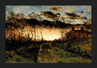 Sunset With Quarter Moon And Farmhouse By Edward Mitchell Bannister-7