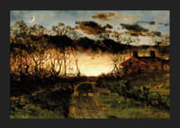 Západ slnka so štvrťmesiacom a statkom od Edwarda Mitchella Bannistera-7