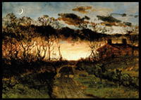 Sunset With Quarter Moon And Farmhouse By Edward Mitchell Bannister-8
