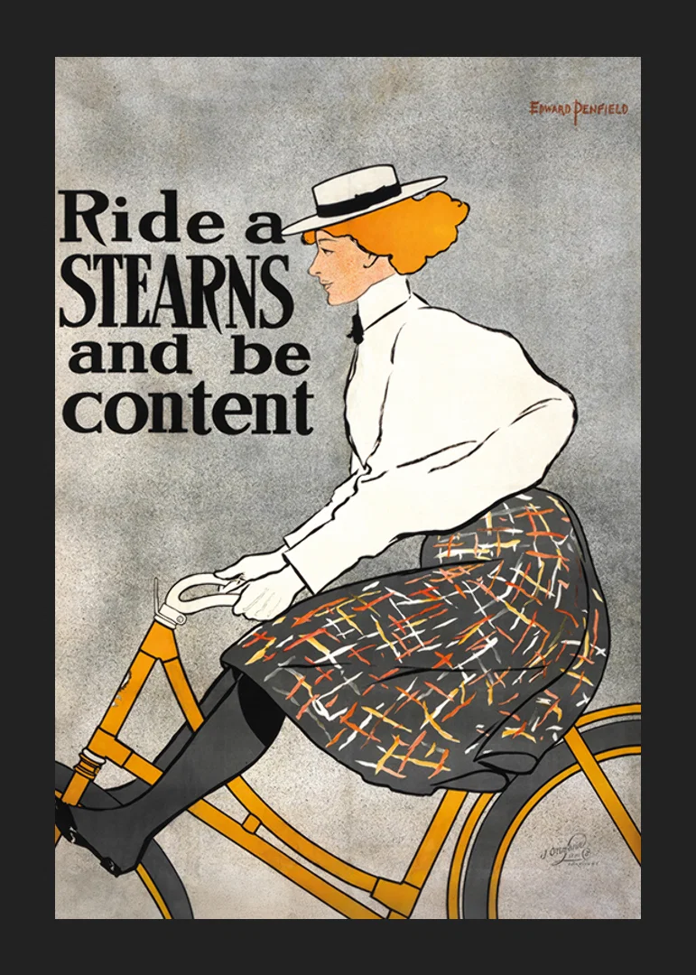 Ride A Stearns, Be Content By Edward Penfield-12