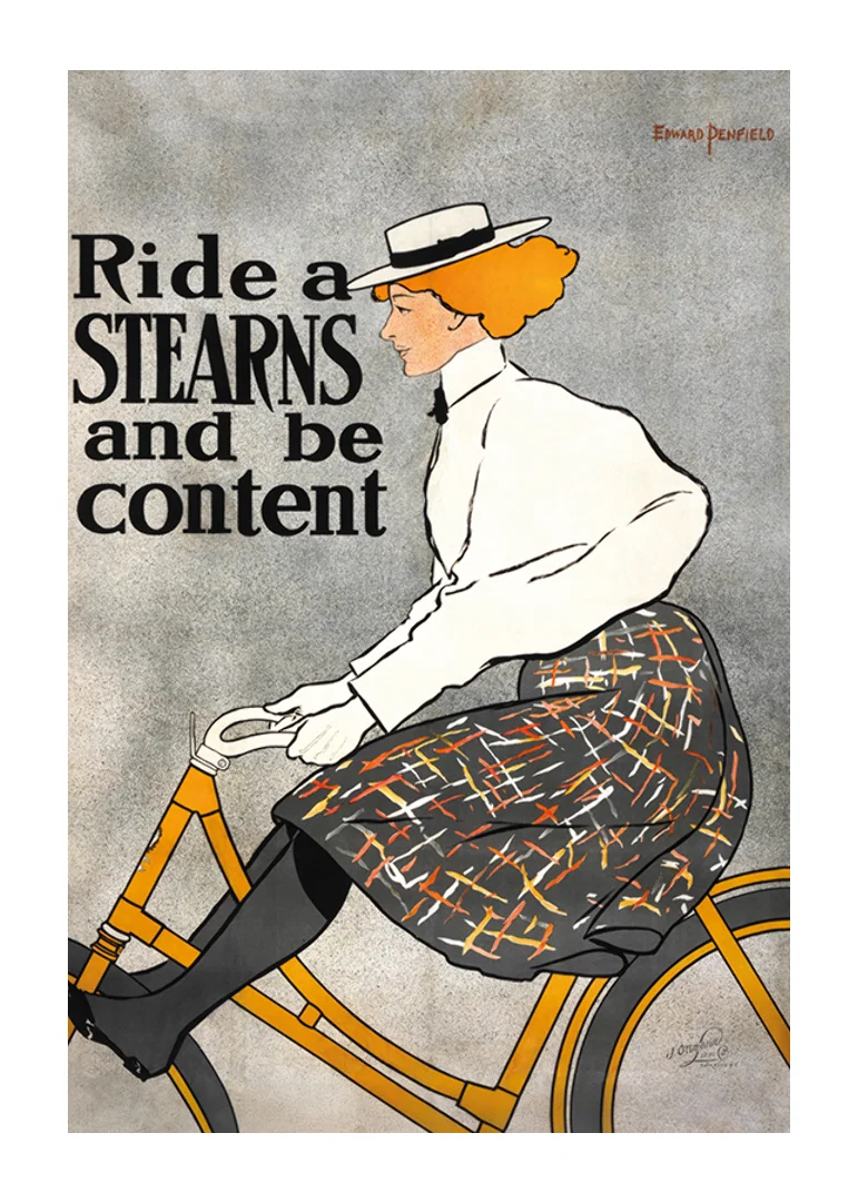 Ride A Stearns, Be Content By Edward Penfield-12