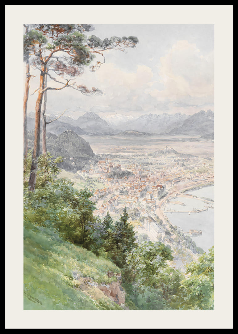 A View Of Bregenz And Lake Bodensee By Edward Theodore Compton-12