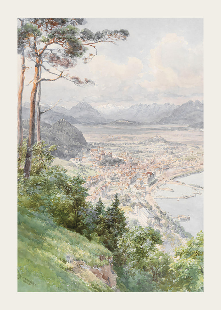 A View Of Bregenz And Lake Bodensee By Edward Theodore Compton-12