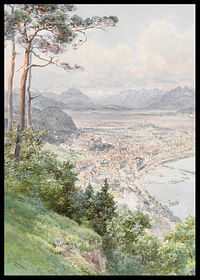 Udsigt over Bregenz og Bodensee-søen af ​​Edward Theodore Compton-2