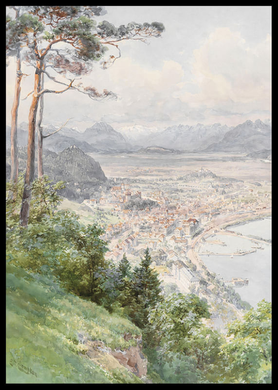 Udsigt over Bregenz og Bodensee-søen af ​​Edward Theodore Compton-12